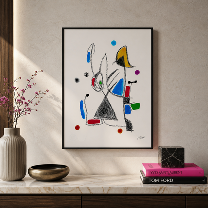 Joan Miró composición líneas geométricas Litografía Arcos 300gsm 42x59 cm