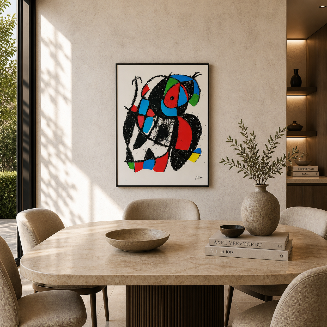 Joan Miró organisk figurkomposition Litografi Buer 300gsm 42x59 cm