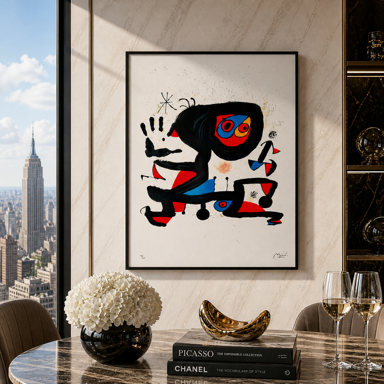 Joan Miró figurativ komposisjon Lithograph Arches 300gsm 42x59 cm