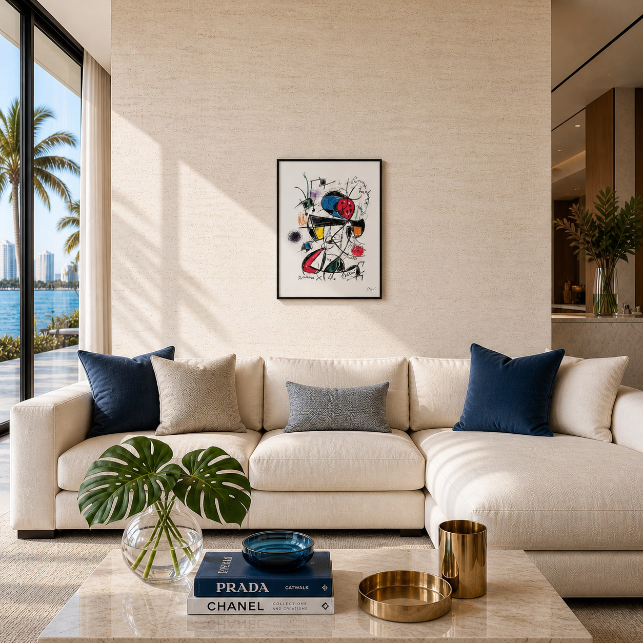 Joan Miró line composition with color Lithography Arches 300gsm 42x59 cm