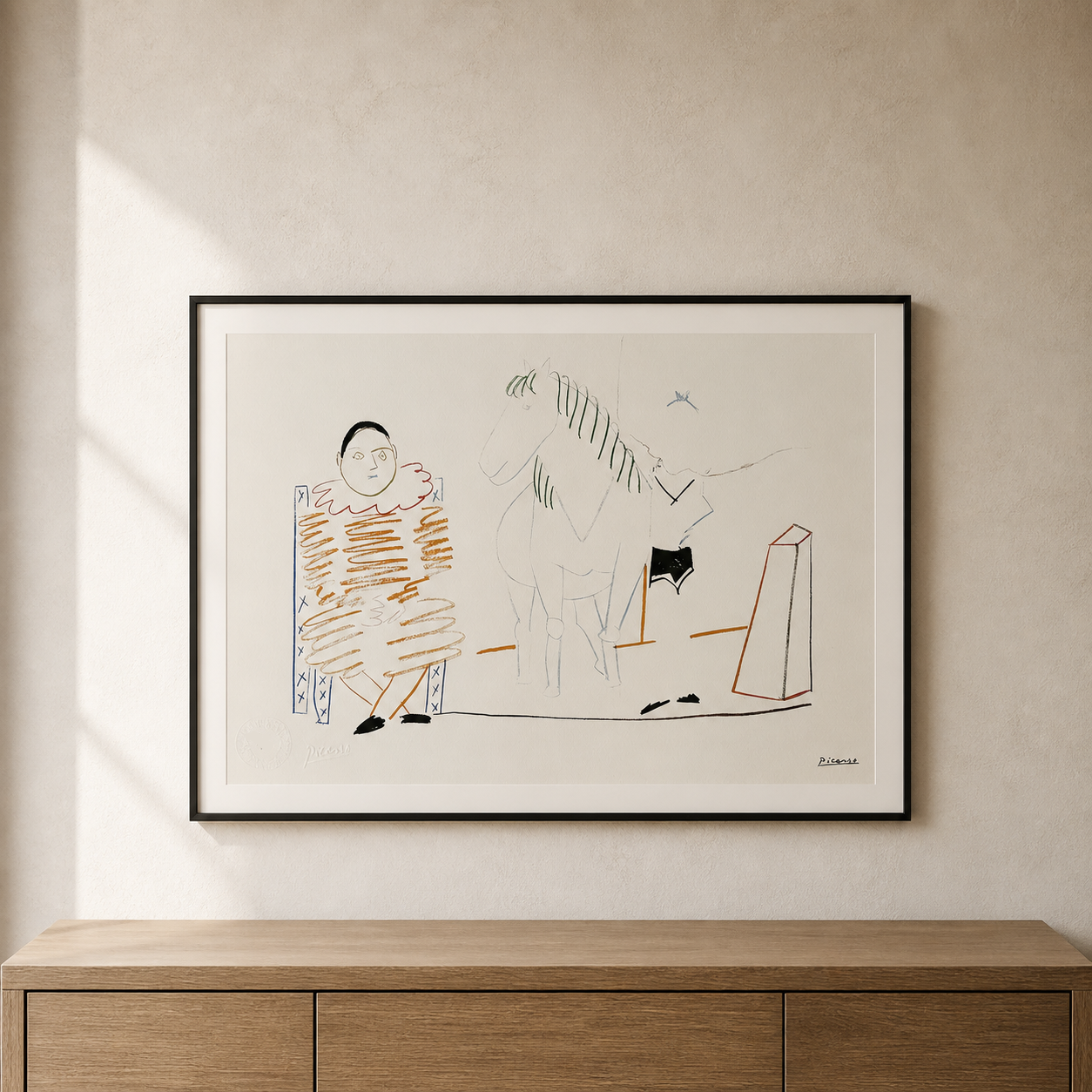 Pablo Picasso Κλόουν και άλογο, 1954 Lithograph Arches 300gsm 42x59 cm