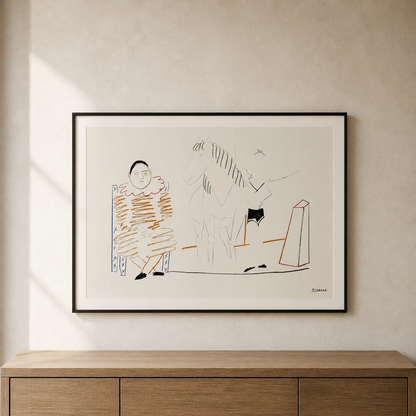 Pablo Picasso Κλόουν και άλογο, 1954 Lithograph Arches 300gsm 42x59 cm