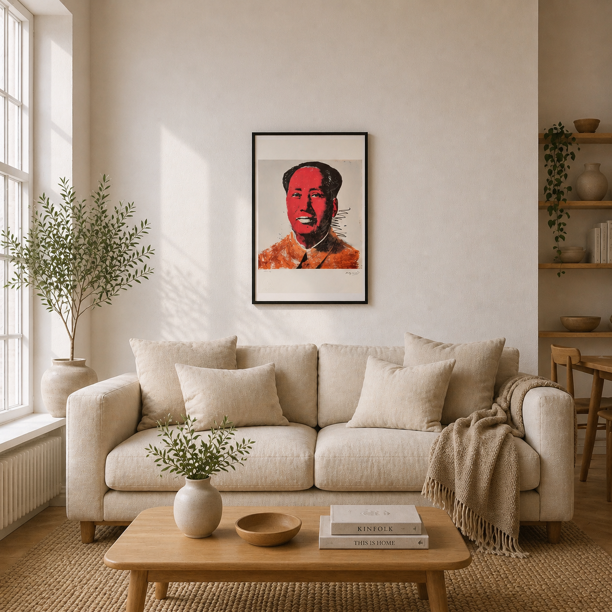 Andy Warhol Mao (Röd & Orange) Litografibågar 300gsm 42x59 cm