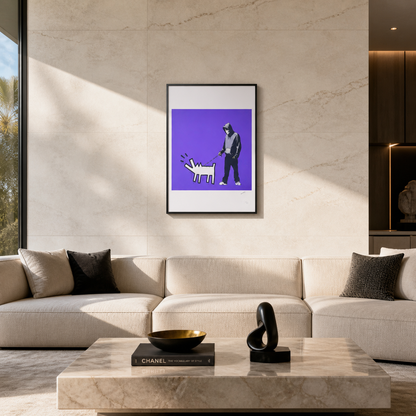 Banksy Barking Dog (purple) Lithograph Arches 300gsm 42x59 cm
