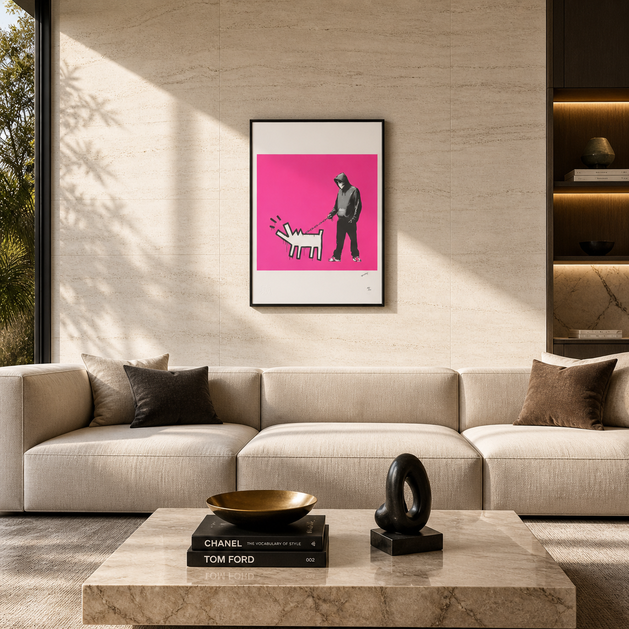 Banksy Barking Dog (Lyslilla) Litografibuer 300gsm 42x59 cm