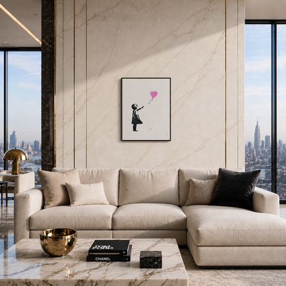Banksy Girl With the Balloon (Ροζ) Αψίδες Λιθογραφίας 300gsm 42x59 cm