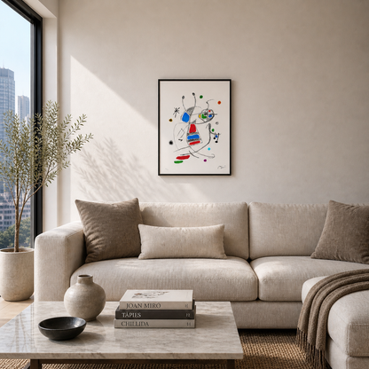 Joan Miró minimalistisk komposisjon Lithograph Arches 300gsm 42x59 cm