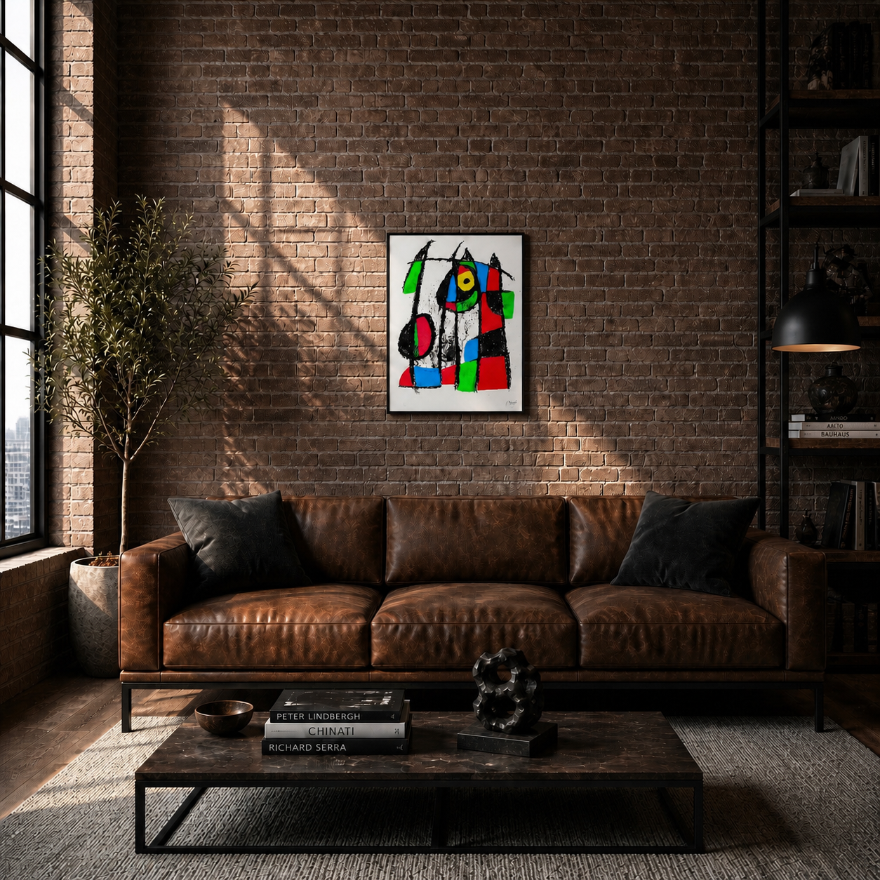 Joan Miró geometriske farveområder Litografi Buer 300gsm 42x59 cm