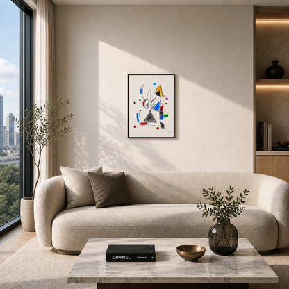Joan Miró composición líneas geométricas Litografía Arcos 300gsm 42x59 cm