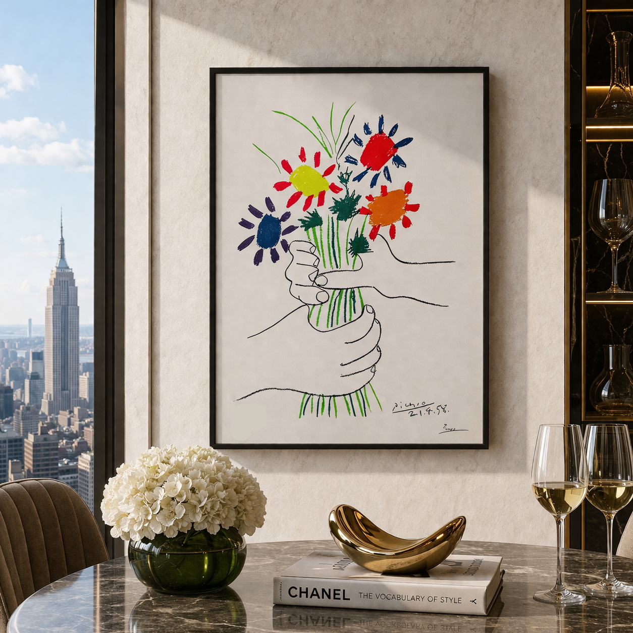 Pablo Picasso – 'The Flowers of Peace, 1958' – Begrenset og nummerert opplag