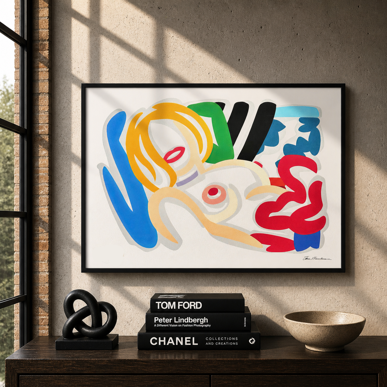 Tom Wesselmann Big Blonde med Choker Litografi Buer 300gsm 42x59 cm