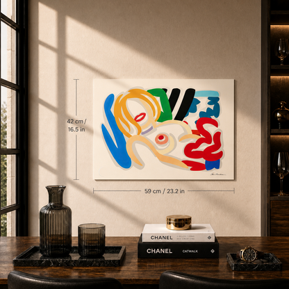 Tom Wesselmann Big Blonde med Choker Litografi Buer 300gsm 42x59 cm