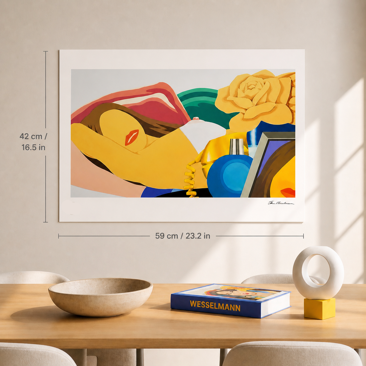 Tom Wesselmann Sunset Flower Nude Lithograph Buer 300gsm 42x59 cm