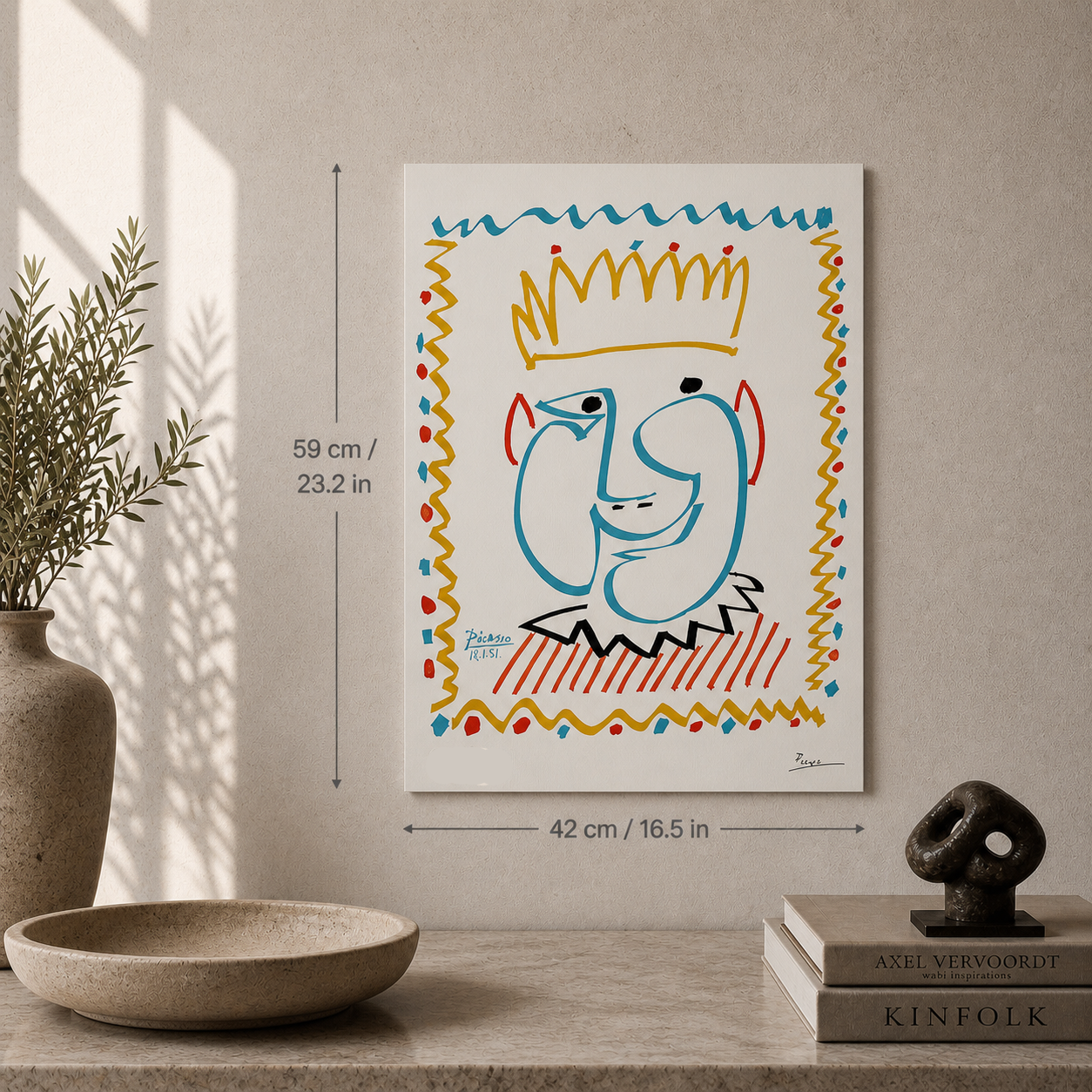 Pablo Picasso The King 1951 Litografia Arcos 300gsm 42x59 cm
