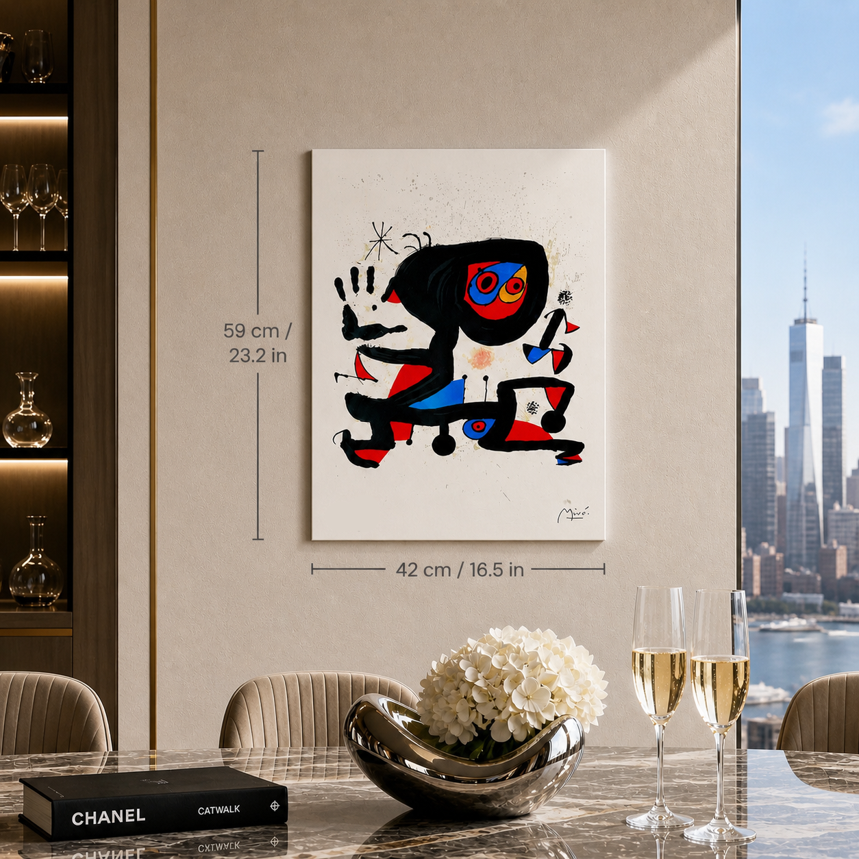 Joan Miró figurativ komposisjon Lithograph Arches 300gsm 42x59 cm