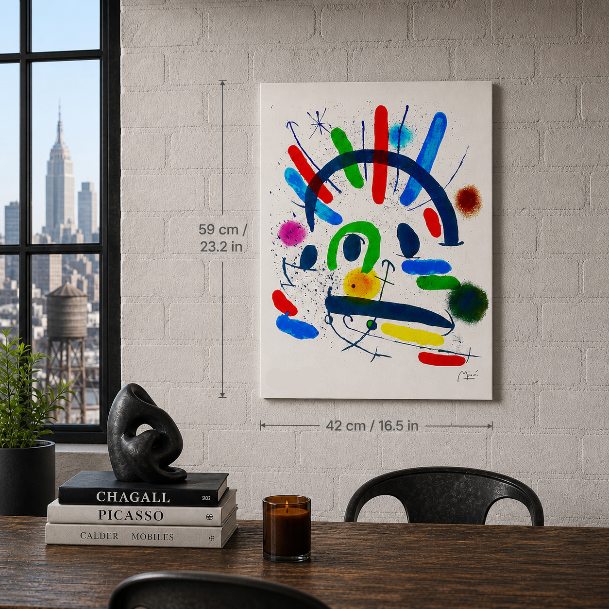 Joan Miró arc-shaped color composition Lithography Arches 300gsm 42x59 cm