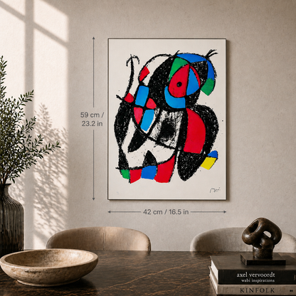 Joan Miró organisk figurkomposition Litografi Buer 300gsm 42x59 cm