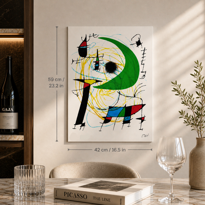 Joan Miró circle composition with lines Lithograph Arches 300gsm 42x59 cm