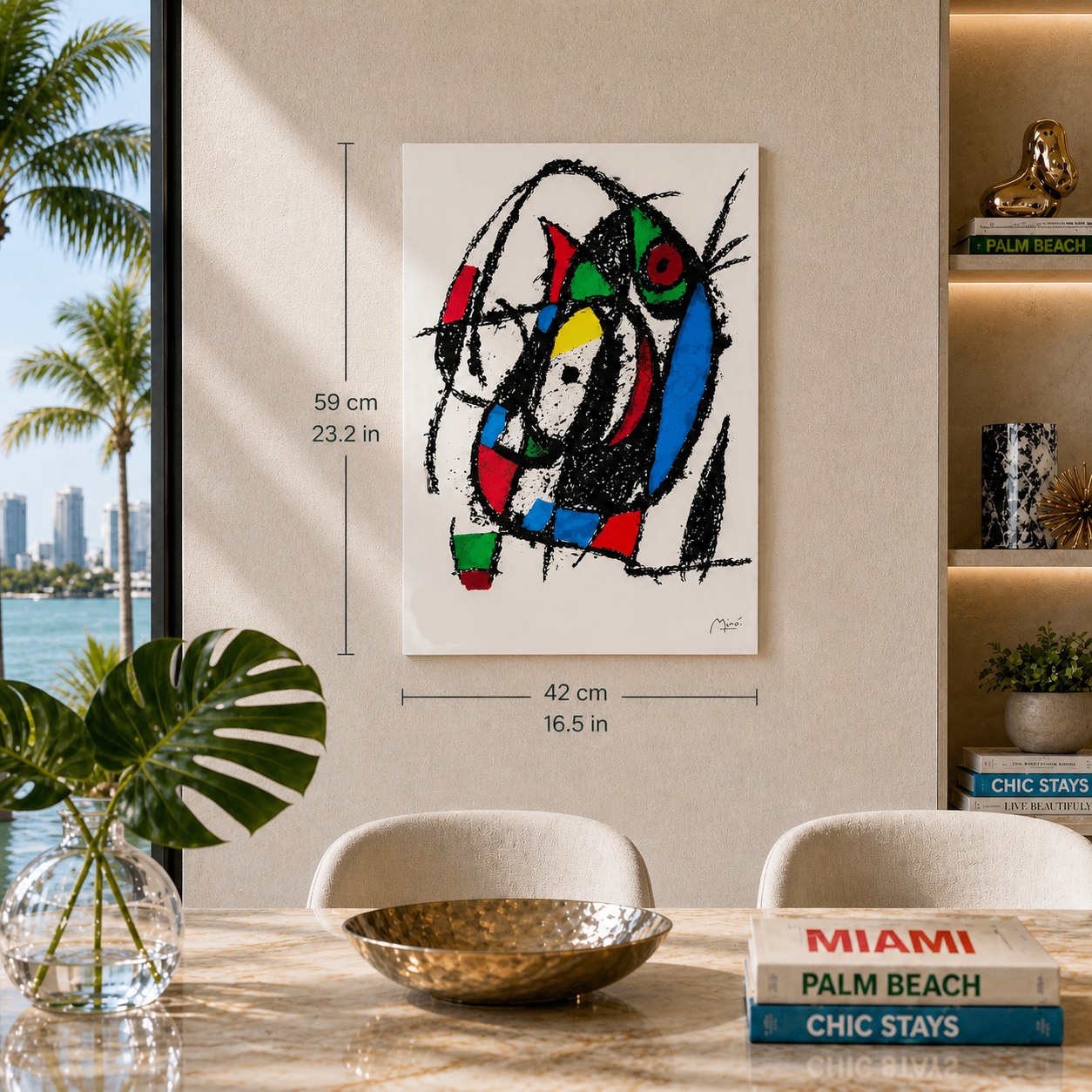 Joan Miró composición círculo central Litografía Arcos 300gsm 42x59 cm