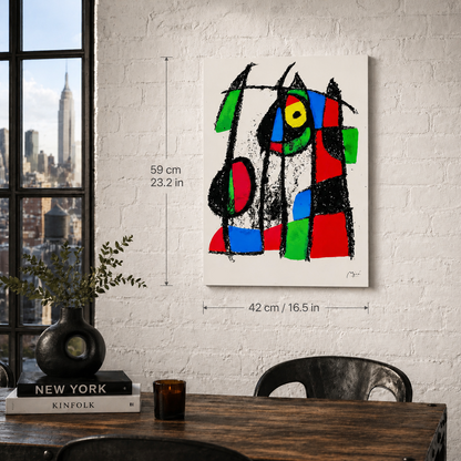 Joan Miró geometriske farveområder Litografi Buer 300gsm 42x59 cm