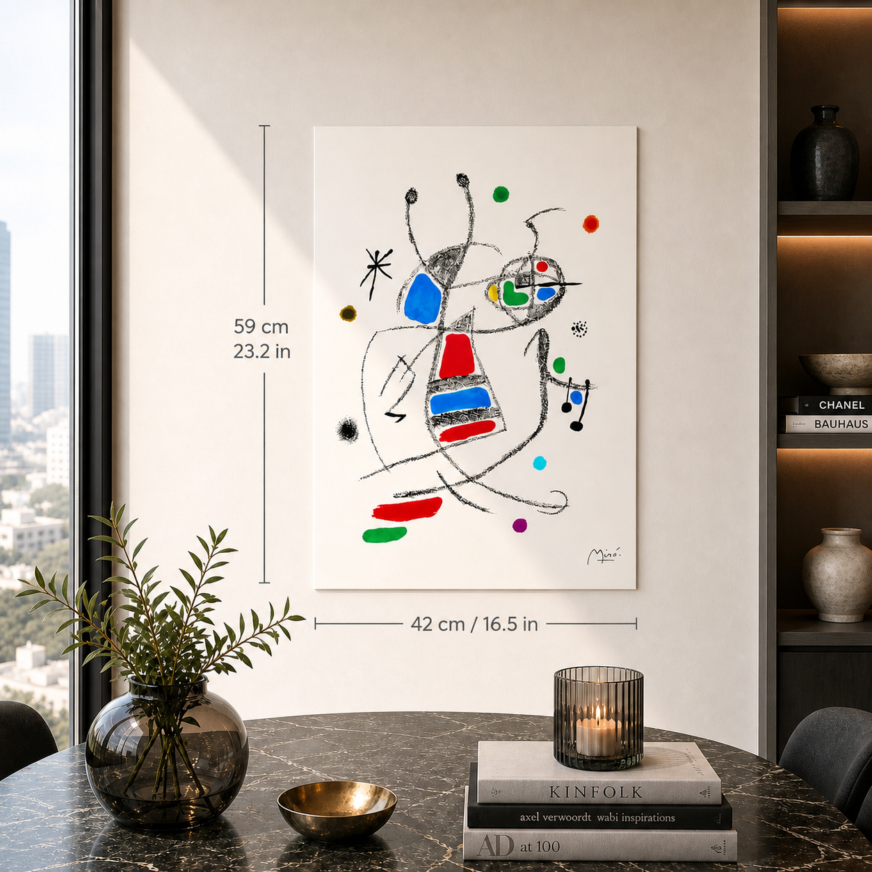 Joan Miró minimalistisk komposisjon Lithograph Arches 300gsm 42x59 cm