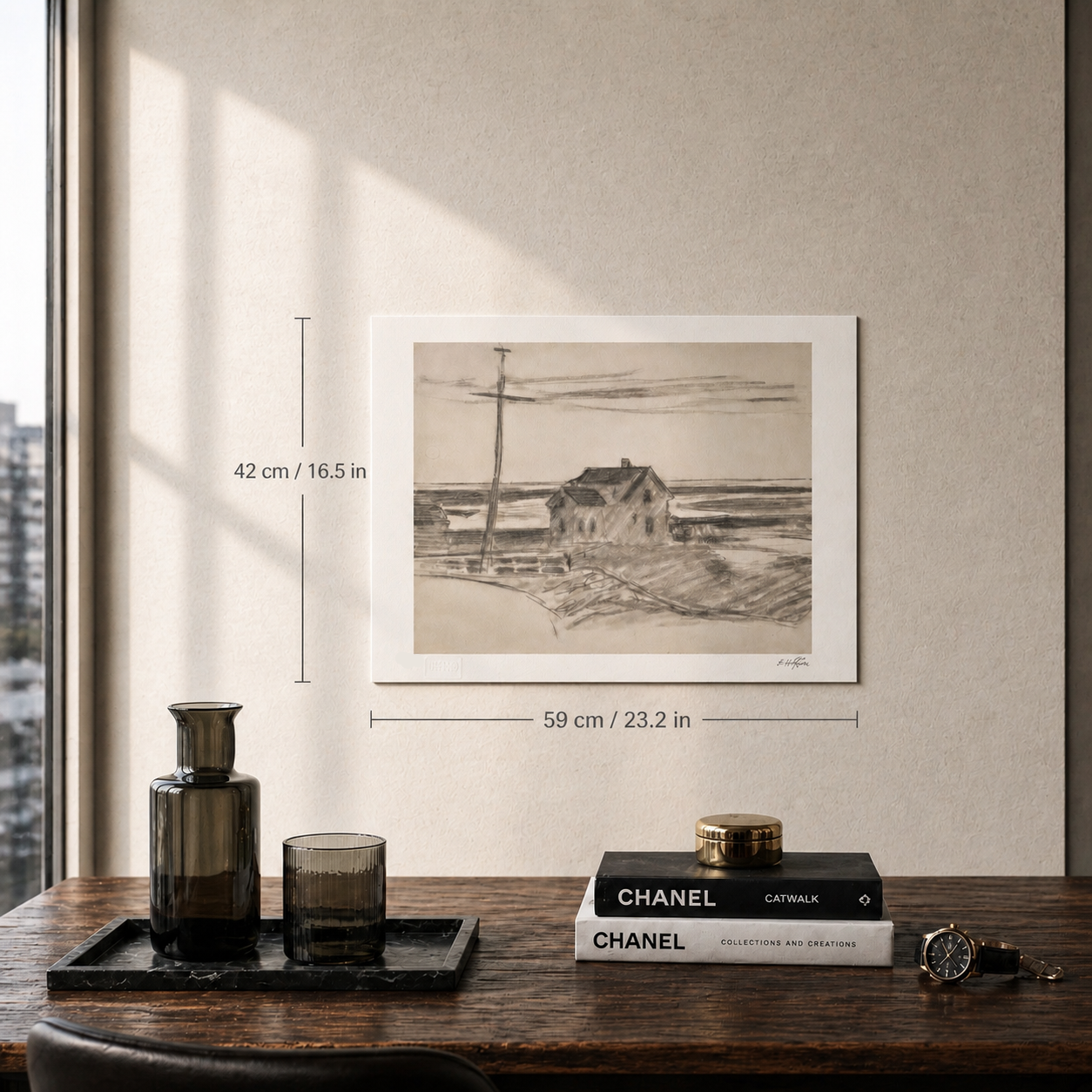 Edward Hopper House in Landscape Lithograph Arches 300gsm 42x59 cm