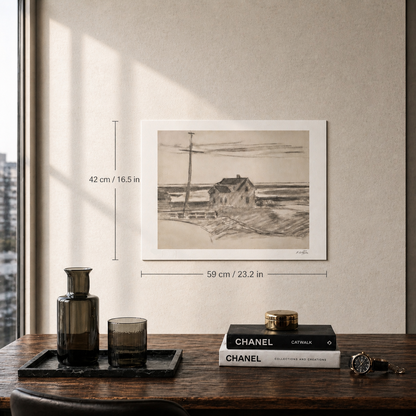 Edward Hopper House in Landscape Lithograph Arches 300gsm 42x59 cm