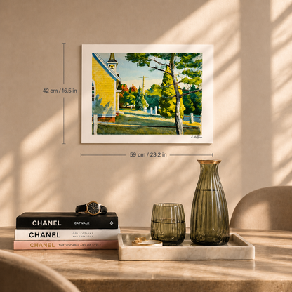 Edward Hopper Church i Eastham Lithograph Arches 300gsm 42x59 cm