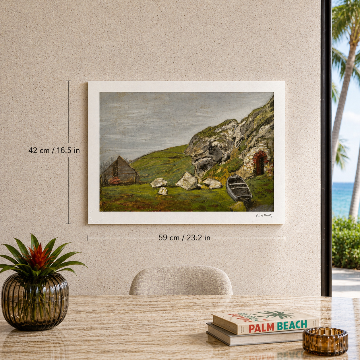 Claude Monet Sainte-Adresse de rocks Litografibuer 300gsm 42x59 cm