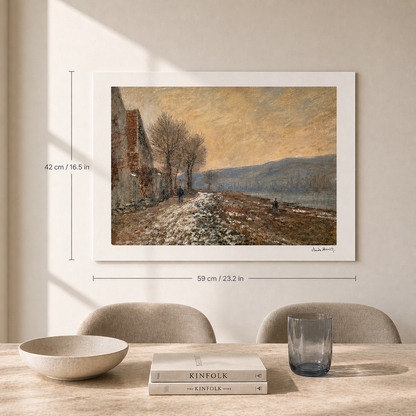 Claude Monet Lavacourt Taşbaskı Kemerlerindeki Dağlar 300gsm 42x59 cm