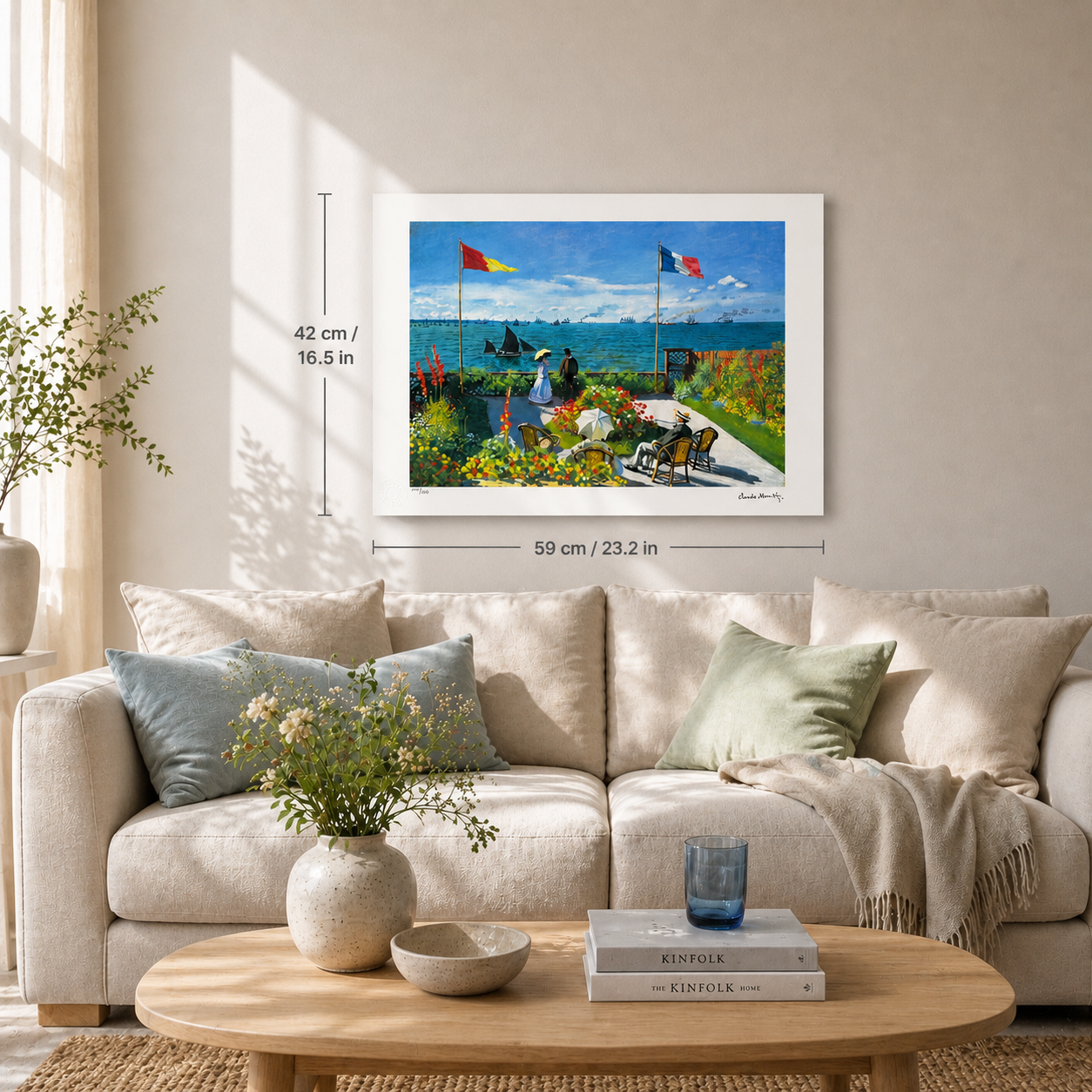 Claude Monet terrasse ved Saint-Adresse Litografibuer 300gsm 42x59 cm