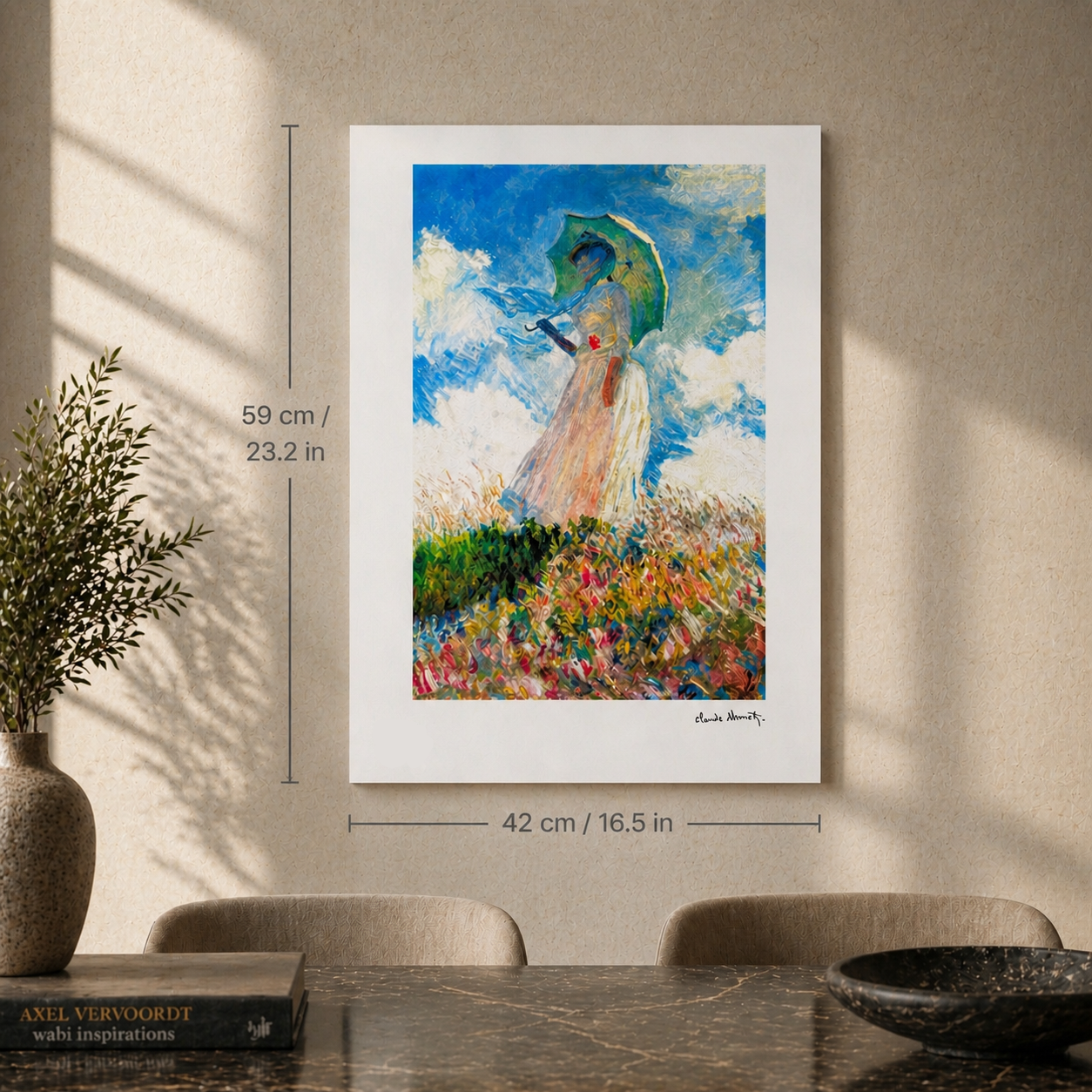 Claude Monet Mujer con sombrilla Litografía Arcos 300gsm 42x59 cm