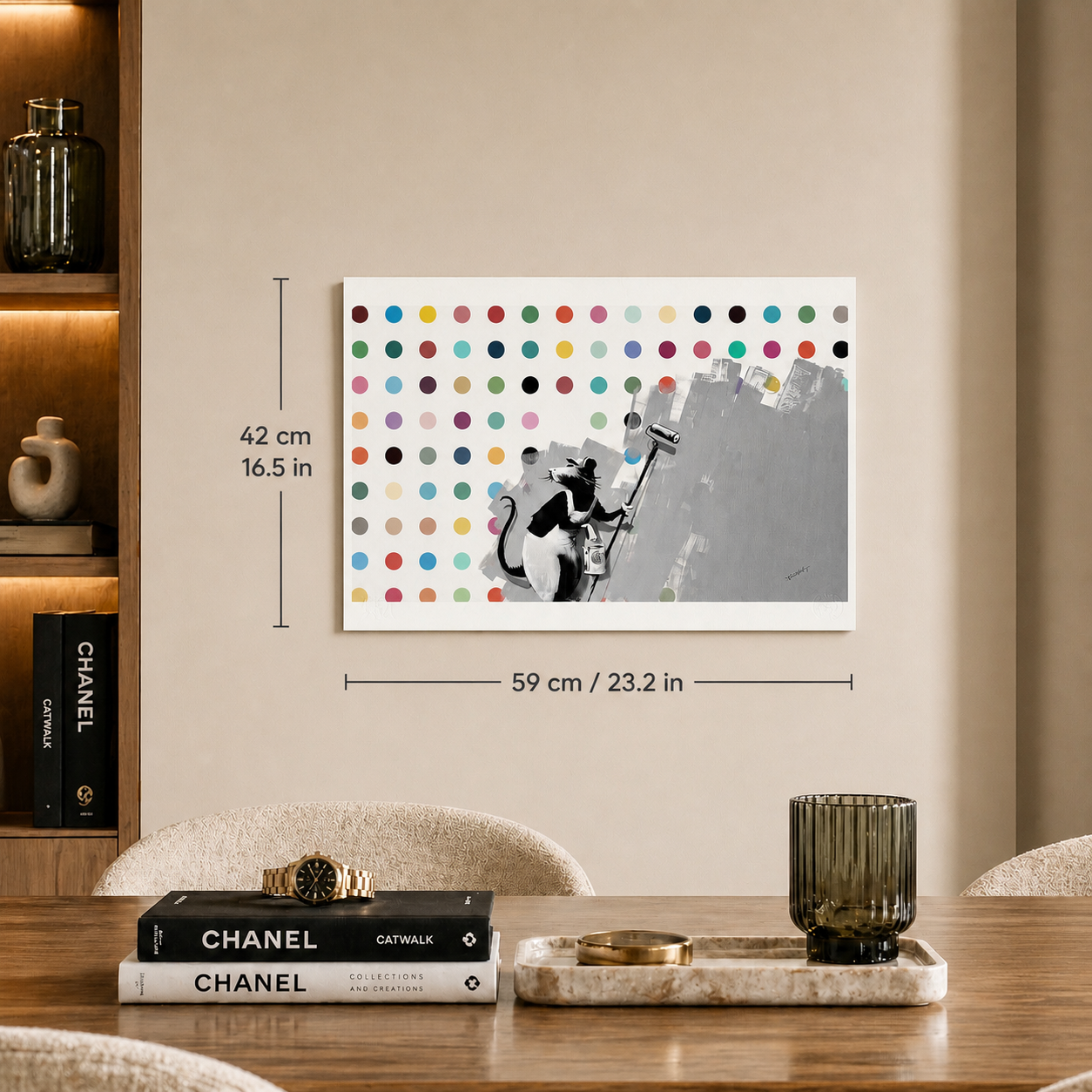 Banksy Roller Rat Fläckmålning Litografibågar 300gsm 42x59 cm