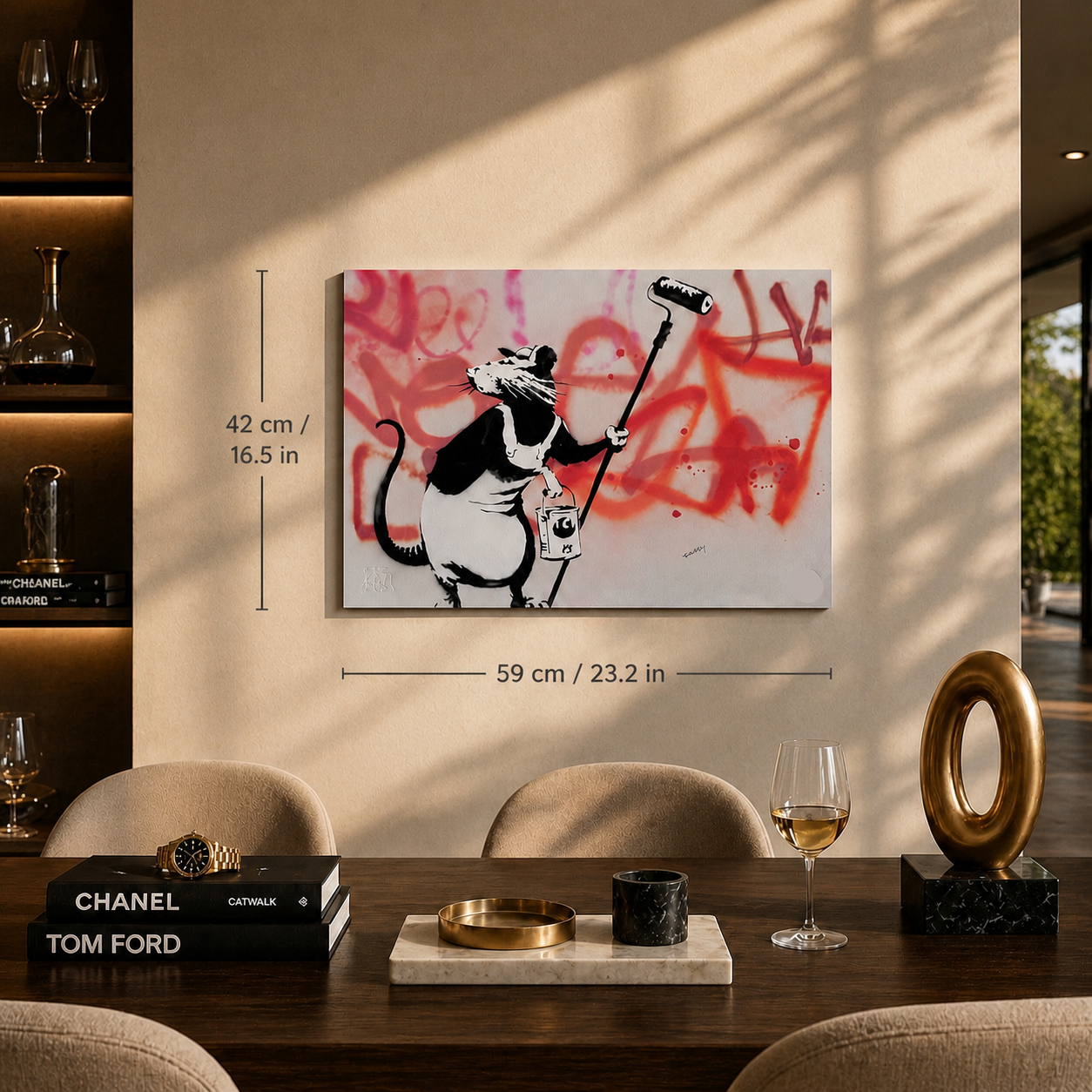 Banksy råtta med rulllitografibågar 300gsm 42x59 cm