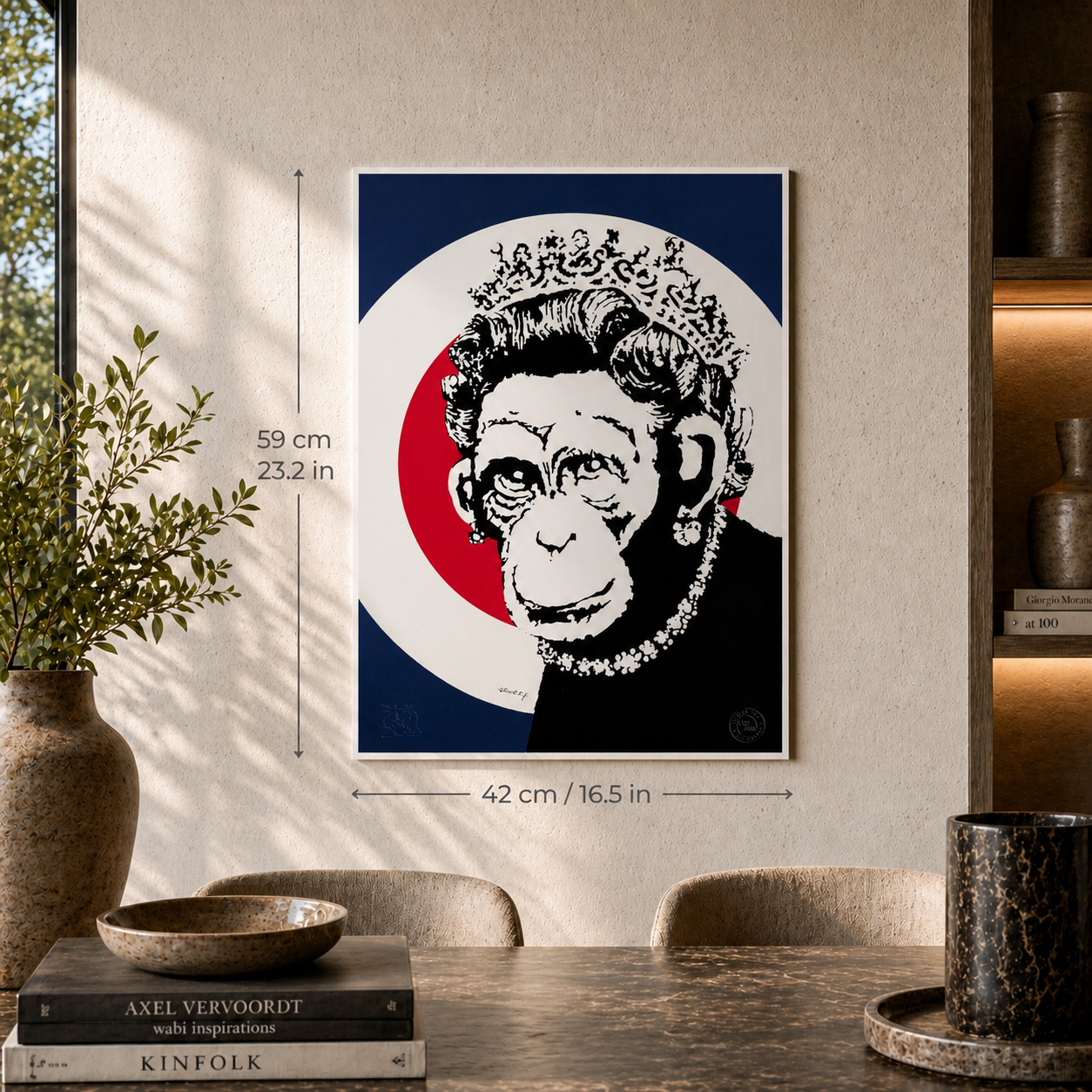 Banksy Queen Monkey Lithograph Arches 300gsm 42x59 cm