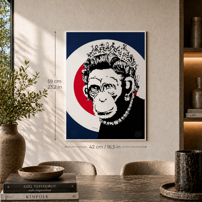 Banksy Queen Monkey Lithograph Arches 300gsm 42x59 cm