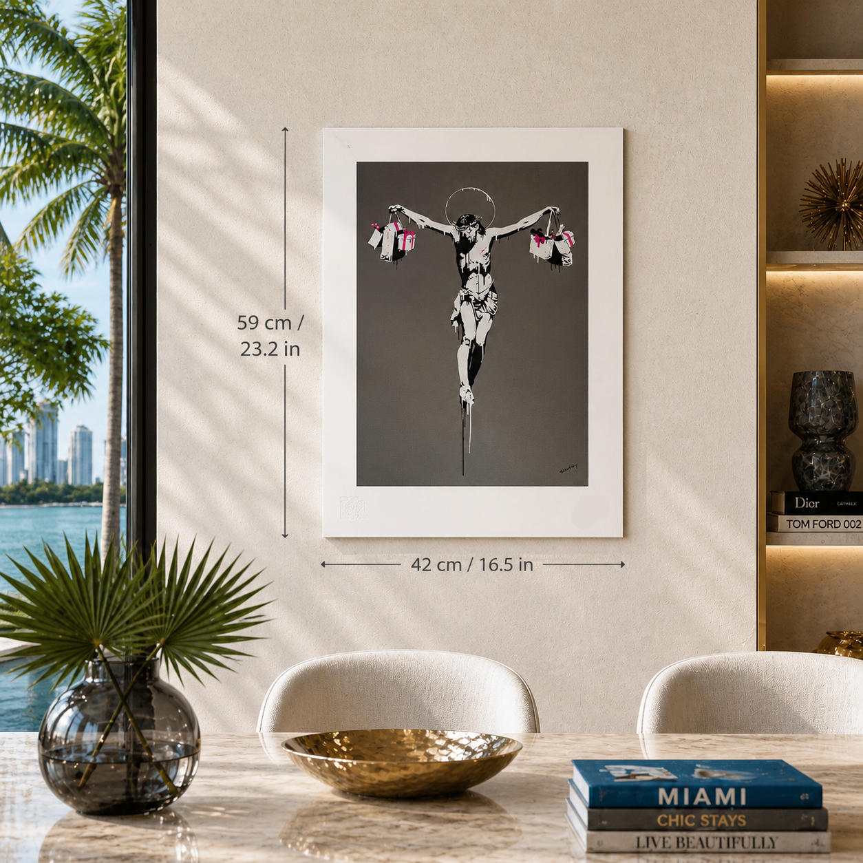 Banksy Christ Med handleposer Litografi Buer 300gsm 42x59 cm