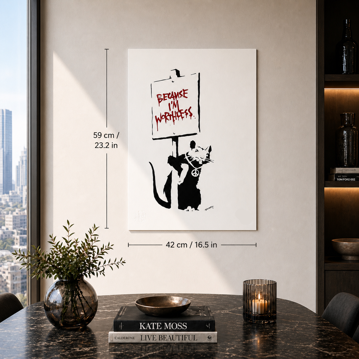 Banksy Parce que je ne vaux rien Lithographie Arches 300 g/m² 42 x 59 cm