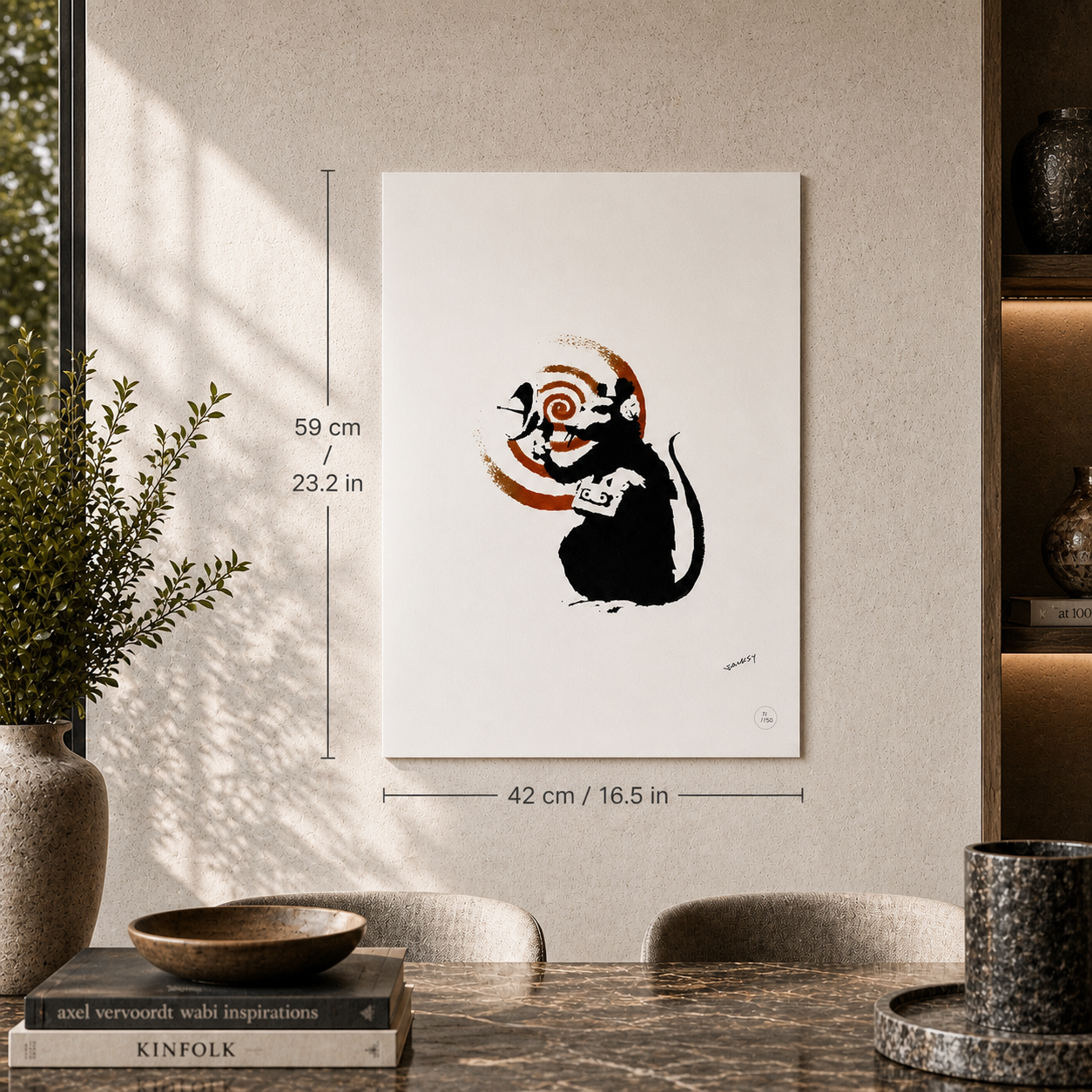 Banksy Radar Rat Lithograph Arches 300gsm 42x59 cm