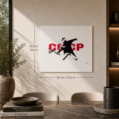Banksy CCCP Love Is in the Air Lithograph Arches 300gsm 42x59 cm