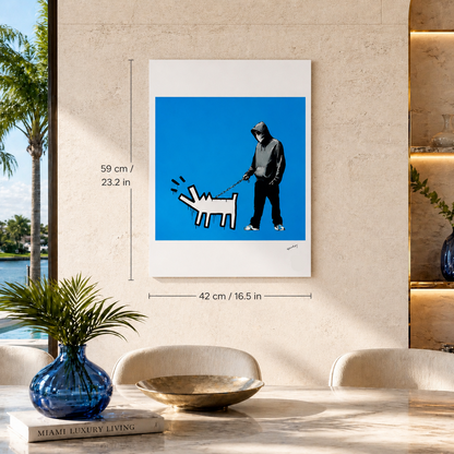 Banksy Barking Dog (Μπλε) Αψίδες Λιθογραφίας 300gsm 42x59 cm