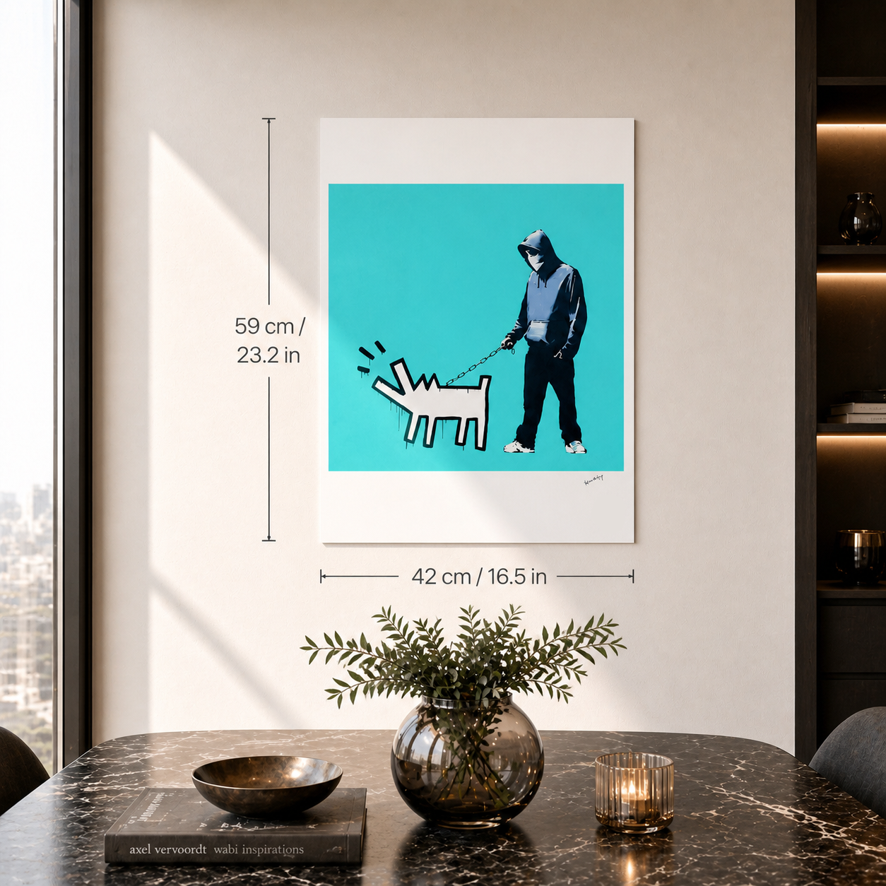 Banksy Barking Dog (Turquoise) Lithograph Arches 300gsm 42x59 cm
