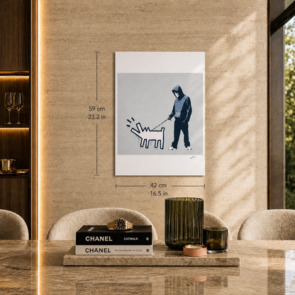 Banksy Barking Dog (Γκρι) Αψίδες λιθογραφίας 300gsm 42x59 cm
