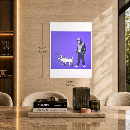 Banksy Barking Dog (purple) Lithograph Arches 300gsm 42x59 cm