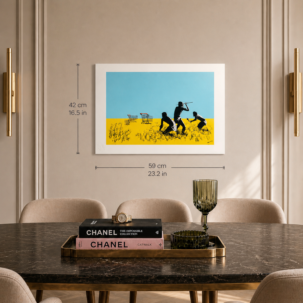 Banksy Trolleys Litografía Arcos 300gsm 42x59 cm