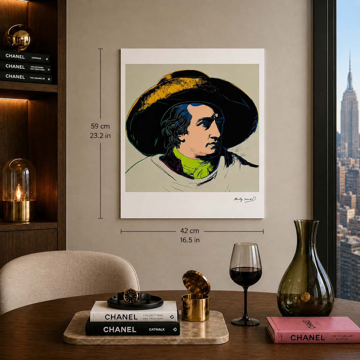 Andy Warhol Goethe (gråsvart) litografibågar 300gsm 42x59 cm