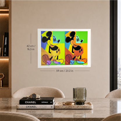 Andy Warhol Double Mickey πολύχρωμες καμάρες λιθογραφίας 300gsm 42x59 cm