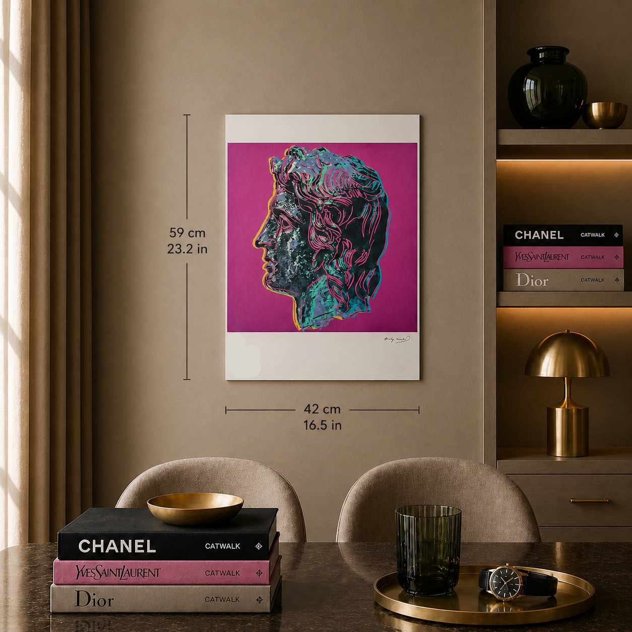 Andy Warhol Alexandre le Grand (Violet) Lithographie Arches 300 g/m² 42 x 59 cm