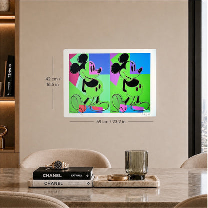 Andy Warhol Double Mickey çok renkli Taşbaskı Kemerler 300gsm 42x59 cm