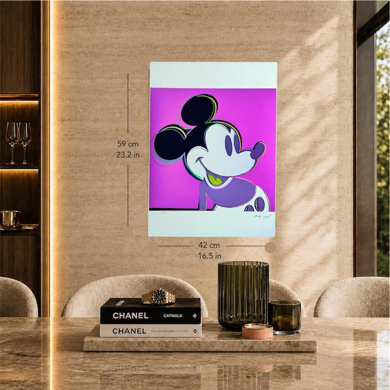Andy Warhol – 'Mickey Mouse (Purple, Myths)' – Edição limitada e numerada